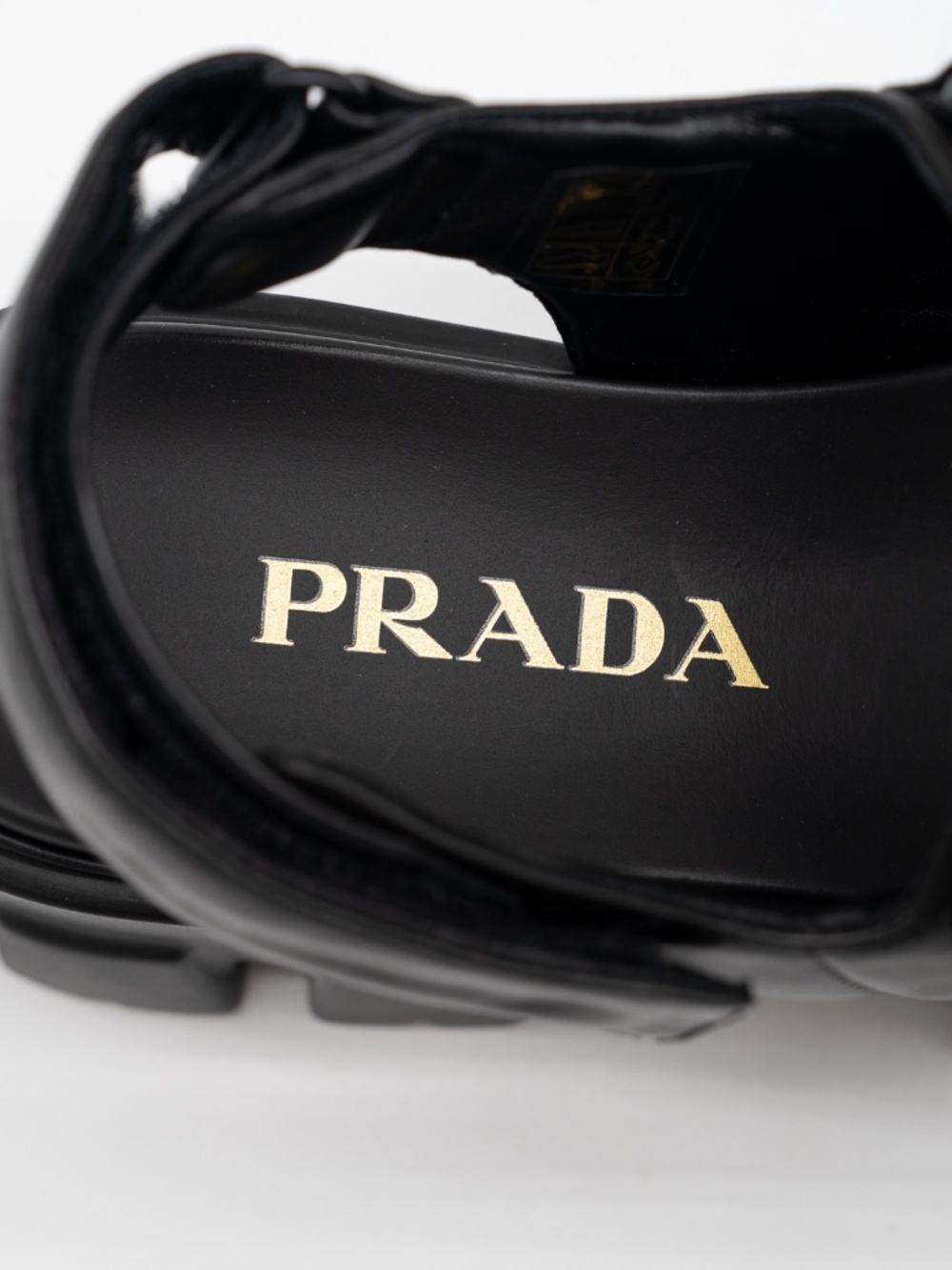 Prada Women's Monolith Nappa Leather Black Sandals Quilted size 40 eu 10 US - Picture 9 of 12